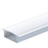 Profilis LED juostai, įleidžiamas, pilkas, baltas dangtelis, 23.5x10x21.5mm