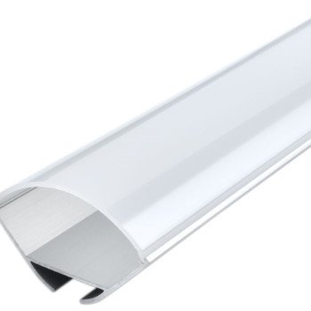 Profilis LED juostai, paviršinis, pilkas, baltas dangtelis, 23.5x23.5mm