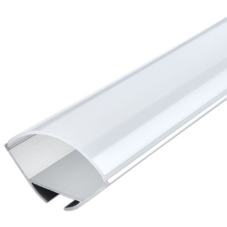 Profilis LED juostai, paviršinis, pilkas, baltas dangtelis, 23.5x23.5mm