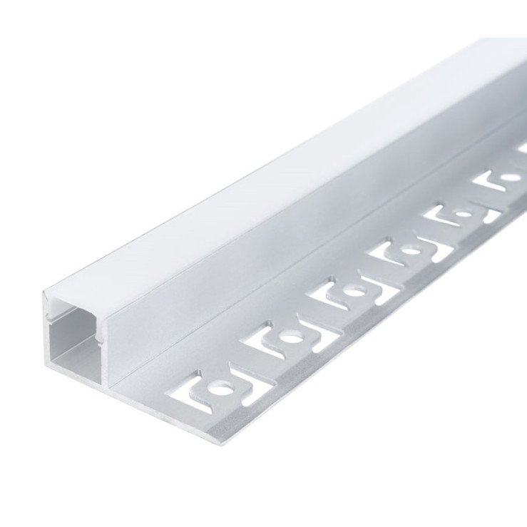 Profilis LED juostai, priglaistomas, pilkas, baltas dangtelis, kraštui, 32.3x13.3mm Profilis LED juostai, priglaistomas, pilkas, baltas dangtelis, kraštui, 32.3x13.3mm