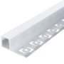 Profilis LED juostai, priglaistomas, pilkas, baltas dangtelis, kraštui, 32.3x13.3mm