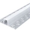 Profilis LED juostai, priglaistomas, pilkas, baltas dangtelis, plokštumai, 53x12.3mm