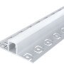 Profilis LED juostai, priglaistomas, pilkas, baltas dangtelis, plokštumai, 53x12.3mm