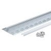 Profilis LED juostai, priglaistomas, pilkas, baltas dangtelis, plokštumai, 53x12.3mm