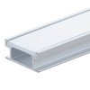 Profilis LED juostai, paviršinis, sidabrinis, baltas dangtelis, 19x7.8mm