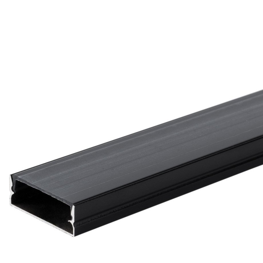 Profilis LED juostai, paviršinis, juodas, juodas dangtelis, 30x10mm Profilis LED juostai, paviršinis, juodas, juodas dangtelis, 30x10mm