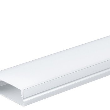 Profilis LED juostai, paviršinis, sidabrinis, baltas dangtelis, 30x10mm