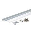 Profilis LED juostai, paviršinis, sidabrinis, baltas dangtelis, 30x10mm