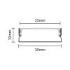 Profilis LED juostai, paviršinis, sidabrinis, baltas dangtelis, 30x10mm