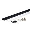 Profilis LED juostai, paviršinis, juodas, baltas dangtelis, 30x10mm