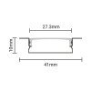 Profilis LED juostai, įleidžiamas, juodas, juodas dangtelis, 41x10mm