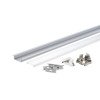 Profilis LED juostai, įleidžiamas, sidabrinis, baltas dangtelis, 41x10mm Profilis LED juostai, įleidžiamas, sidabrinis, baltas dangtelis, 41x10mm