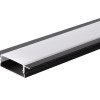 Profilis LED juostai, įleidžiamas, juodas, baltas dangtelis, 41x10mm