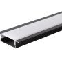 Profilis LED juostai, įleidžiamas, juodas, baltas dangtelis, 41x10mm