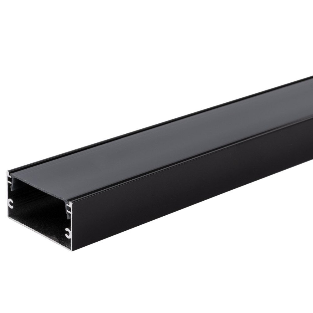 Profilis LED juostai, paviršinis, juodas, juodas dangtelis, 40x20mm Profilis LED juostai, paviršinis, juodas, juodas dangtelis, 40x20mm