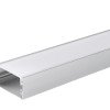 Profilis LED juostai, paviršinis, sidabrinis, baltas dangtelis, 40x20mm