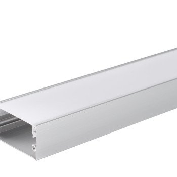 Profilis LED juostai, paviršinis, sidabrinis, baltas dangtelis, 40x20mm