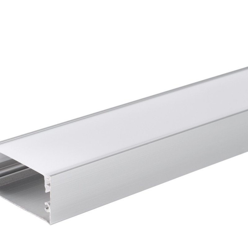 Profilis LED juostai, paviršinis, sidabrinis, baltas dangtelis, 40x20mm