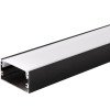Profilis LED juostai, paviršinis, juodas, baltas dangtelis, 40x20mm