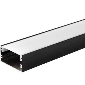 Profilis LED juostai, paviršinis, juodas, baltas dangtelis, 40x20mm