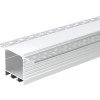 Profilis LED juostai, priglaistomas, sidabrinis, baltas dangtelis, 71.5x35mm Profilis LED juostai, priglaistomas, sidabrinis, baltas dangtelis, 71.5x35mm