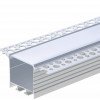 Profilis LED juostai, priglaistomas, sidabrinis, baltas dangtelis, 71.5x35mm Profilis LED juostai, priglaistomas, sidabrinis, baltas dangtelis, 71.5x35mm