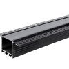 Profilis LED juostai, priglaistomas, juodas, juodas dangtelis, 71.5x35mm