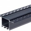 Profilis LED juostai, priglaistomas, juodas, juodas dangtelis, 71.5x35mm
