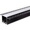 Profilis LED juostai, priglaistomas, juodas, baltas dangtelis, 71.5x35mm
