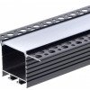 Profilis LED juostai, priglaistomas, juodas, baltas dangtelis, 71.5x35mm