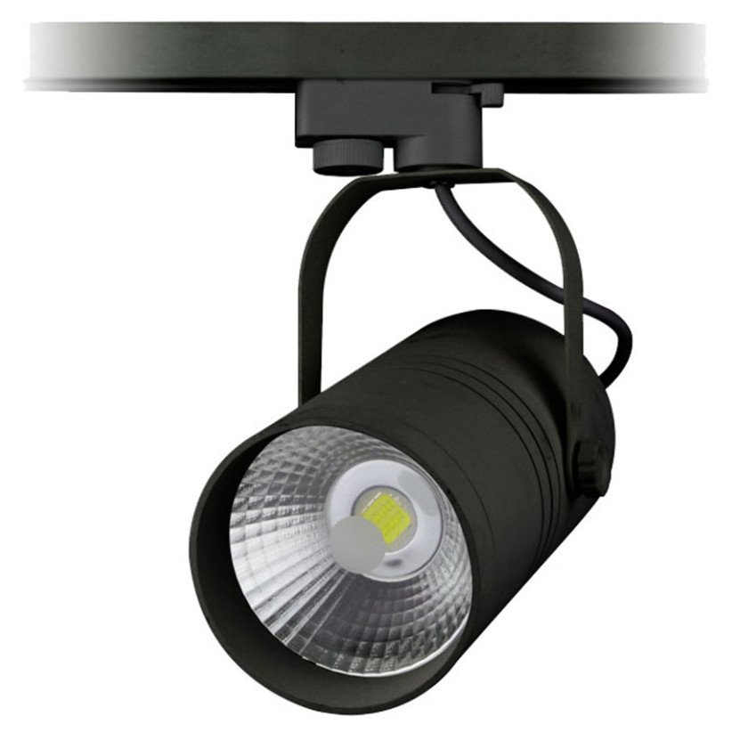 LED bėginis šviestuvas, 3F, 25W, 2000Lm, juodas, šalta balta šviesa