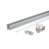 Profilis LED juostai, įleidžiamas, sidabrinis, baltas dangtelis, 36x23.5mm Profilis LED juostai, įleidžiamas, sidabrinis, baltas dangtelis, 36x23.5mm
