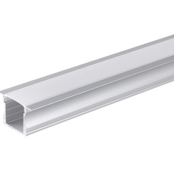 Profilis LED juostai, įleidžiamas, sidabrinis, baltas dangtelis, 24x14mm