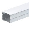 Profilis LED juostai, paviršinis, sidabrinis, baltas dangtelis, 19.3x13mm