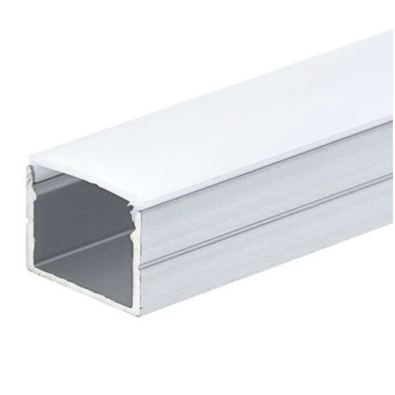Profilis LED juostai, paviršinis, sidabrinis, baltas dangtelis, 19.3x13mm Profilis LED juostai, paviršinis, sidabrinis, baltas dangtelis, 19.3x13mm