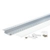 Profilis LED juostai, priglaistomas, sidabrinis, baltas dangtelis, 50x20mm Profilis LED juostai, priglaistomas, sidabrinis, baltas dangtelis, 50x20mm