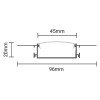 Profilis LED juostai, priglaistomas, sidabrinis, baltas dangtelis, 50x20mm Profilis LED juostai, priglaistomas, sidabrinis, baltas dangtelis, 50x20mm