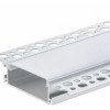 Profilis LED juostai, priglaistomas, sidabrinis, baltas dangtelis, 50x20mm Profilis LED juostai, priglaistomas, sidabrinis, baltas dangtelis, 50x20mm