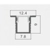 Profilis LED juostai, įleidžiamas, sidabrinis, baltas dangtelis, 12.4x9mm
