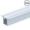 Profilis LED juostai, įleidžiamas, sidabrinis, baltas dangtelis, 12.4x9mm
