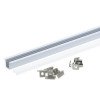 Profilis LED juostai, įleidžiamas, sidabrinis, baltas dangtelis, 12.4x9mm
