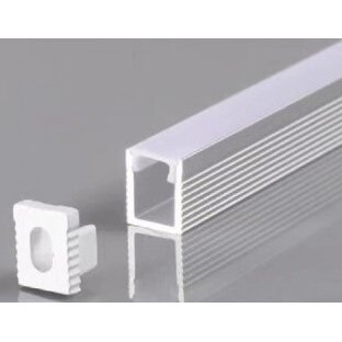 Profilis LED juostai, paviršinis, sidabrinis, baltas dangtelis, 7.8x9mm