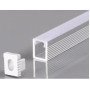 Profilis LED juostai, paviršinis, sidabrinis, baltas dangtelis, 7.8x9mm