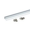 Profilis LED juostai, paviršinis, sidabrinis, baltas dangtelis, 7.8x9mm