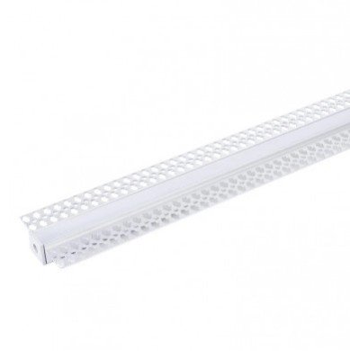 Profilis LED juostai, priglaistomas, pilkas, baltas dangtelis, 56x15mm Profilis LED juostai, priglaistomas, pilkas, baltas dangtelis, 56x15mm