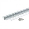 Profilis LED juostai, priglaistomas, pilkas, baltas dangtelis, 56x15mm