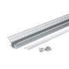 Profilis LED juostai, priglaistomas, pilkas, baltas dangtelis, vidiniam kampui, 48x28mm Profilis LED juostai, priglaistomas, pilkas, baltas dangtelis, vidiniam kampui, 48x28mm
