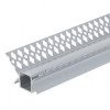 Profilis LED juostai, priglaistomas, pilkas, baltas dangtelis, vidiniam kampui, 48x28mm Profilis LED juostai, priglaistomas, pilkas, baltas dangtelis, vidiniam kampui, 48x28mm