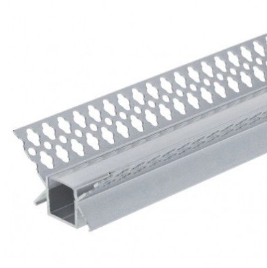 Profilis LED juostai, priglaistomas, pilkas, baltas dangtelis, vidiniam kampui, 48x28mm Profilis LED juostai, priglaistomas, pilkas, baltas dangtelis, vidiniam kampui, 48x28mm
