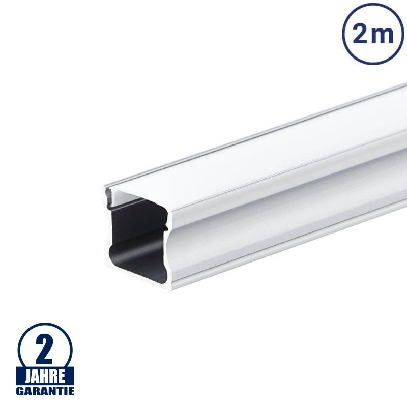 Profilis LED juostai, paviršinis, pilkas, baltas dangtelis, 17.4x7.15mm